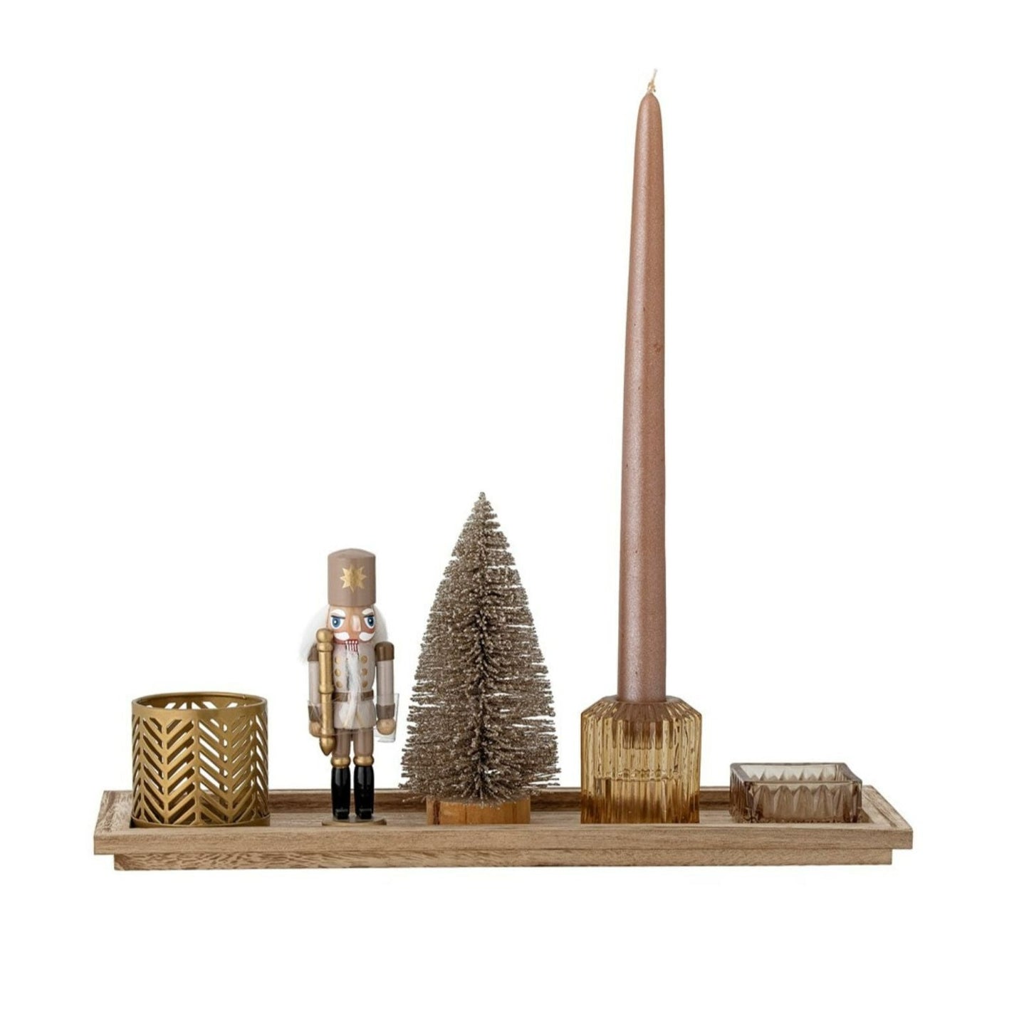 Sanga Tray w/Votive, Brown, Glass