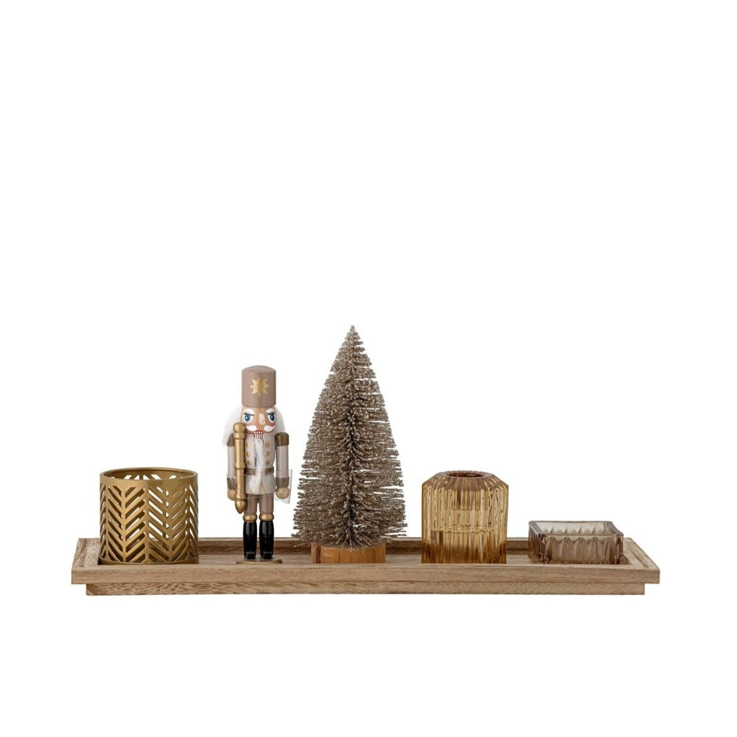 Sanga Tray w/Votive, Brown, Glass