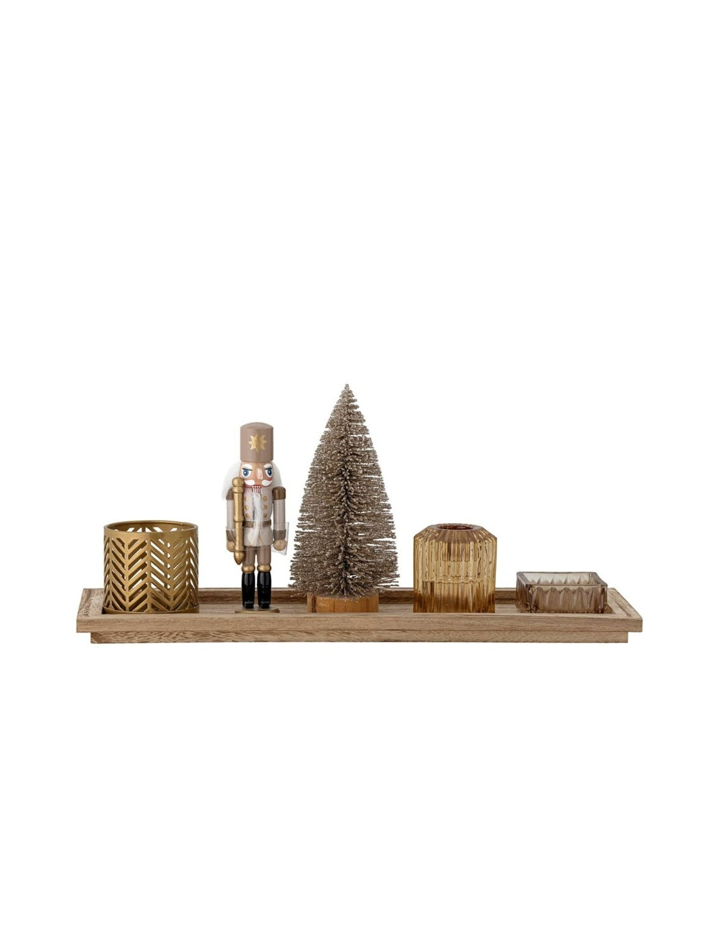 Sanga Tray w/Votive, Brown, Glass