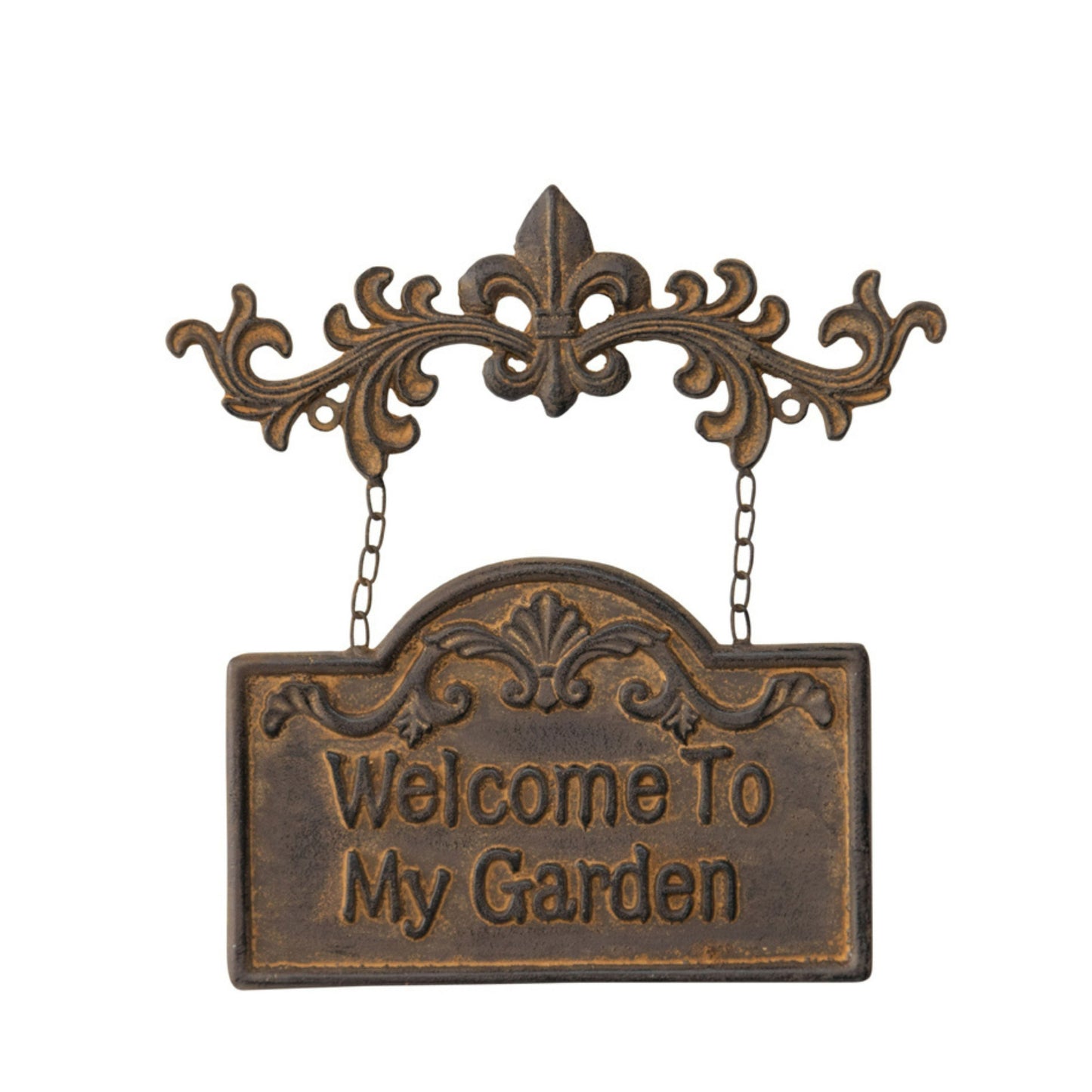 Welcome Garden Cast-Iron Wall Plaque