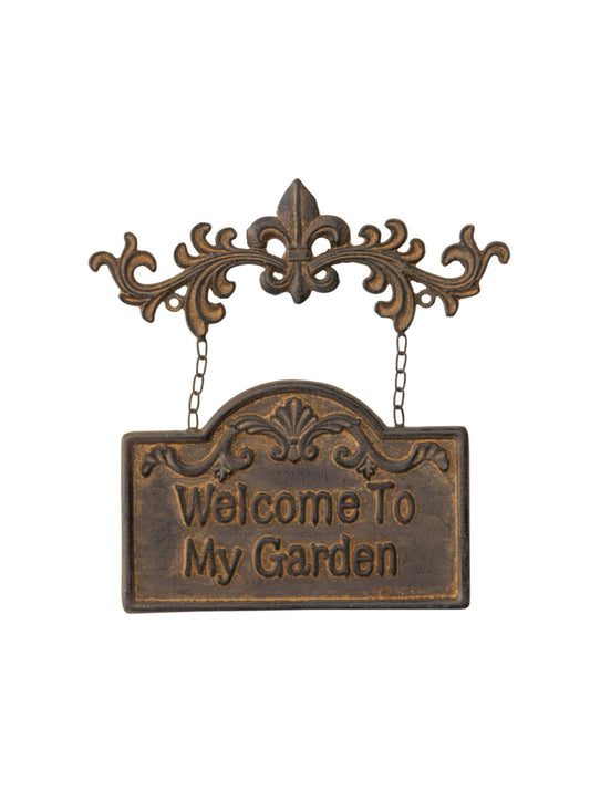 Welcome Garden Cast-Iron Wall Plaque