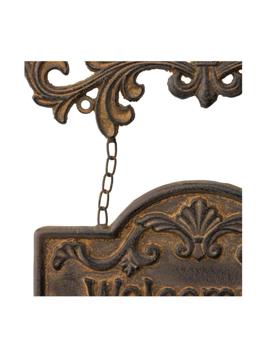 Welcome Garden Cast-Iron Wall Plaque