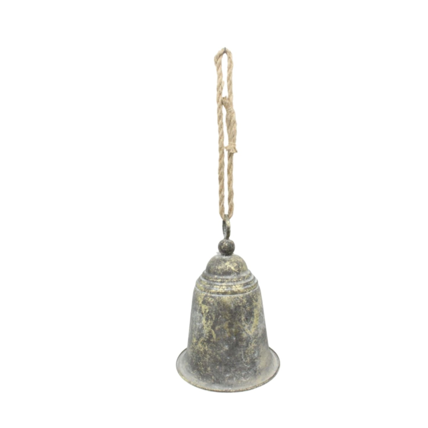 Large Hanging Bell w/Rope-Rust 20x28cm