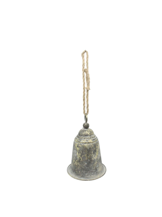 Large Hanging Bell w/Rope-Rust 20x28cm