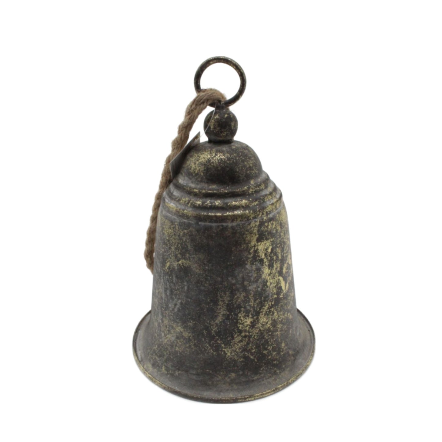 Large Hanging Bell w/Rope-Rust 20x28cm