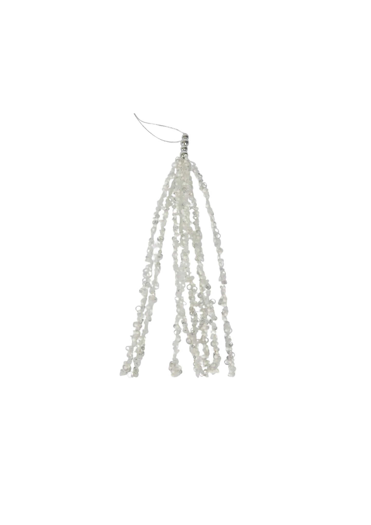 Milla Hanging Sequin Tassel White