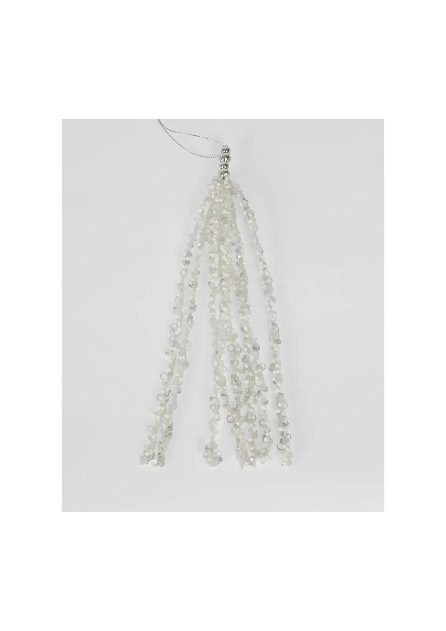 Milla Hanging Sequin Tassel White