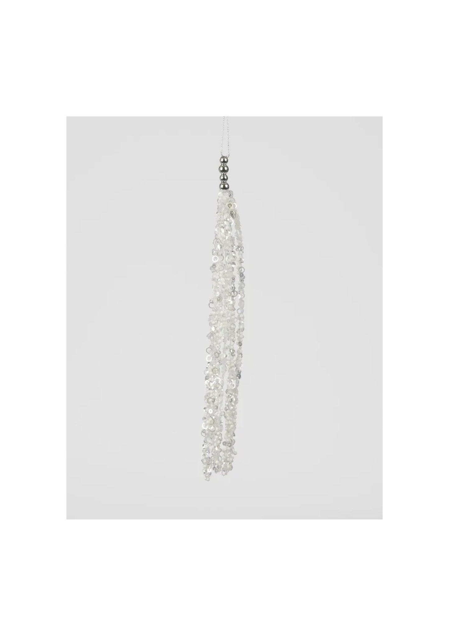 Milla Hanging Sequin Tassel White