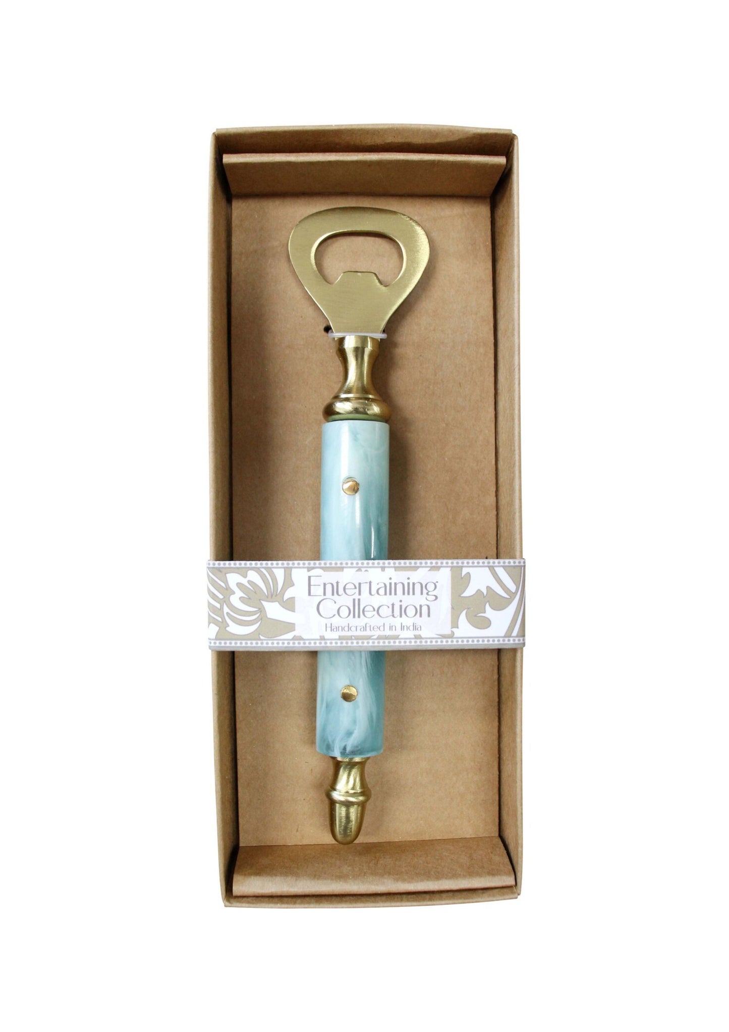 Bottle Opener Blue Marbleised