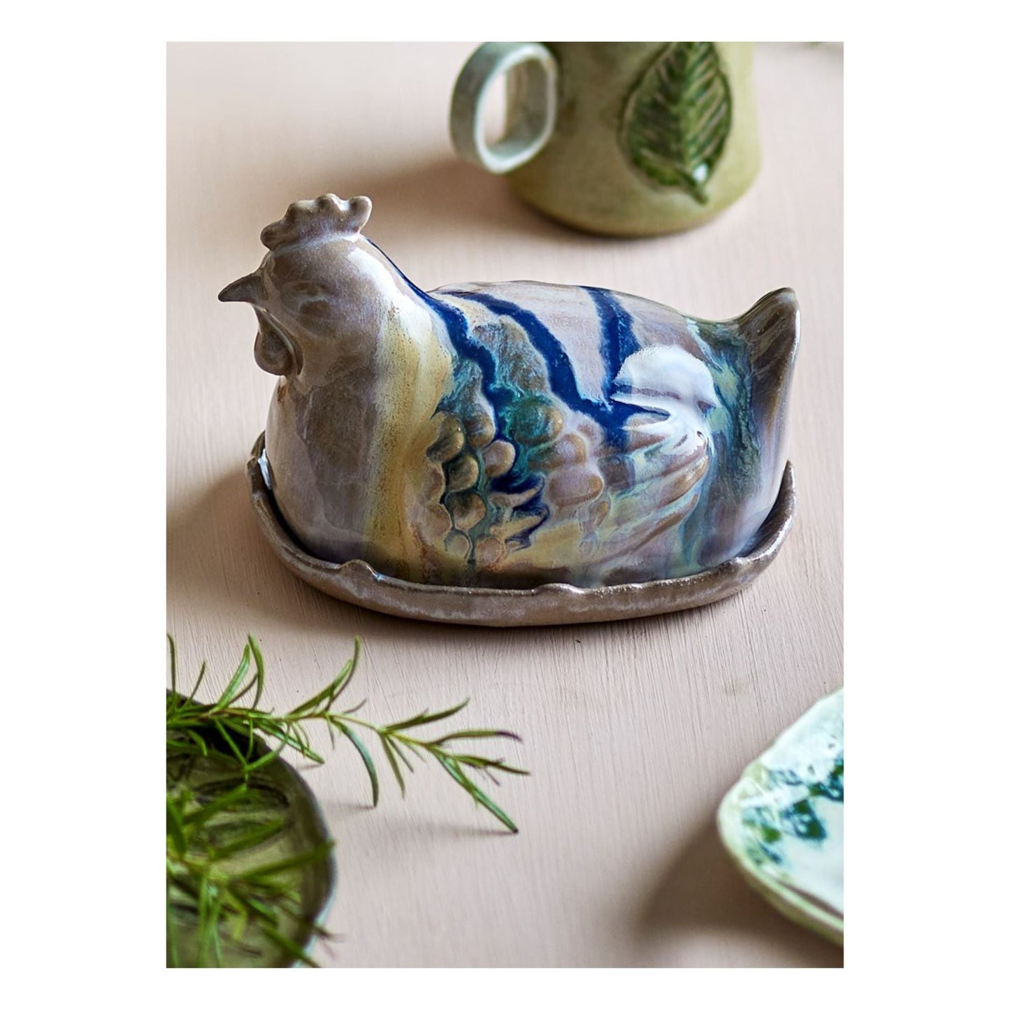 Heni Butter Box, Rose, Stoneware