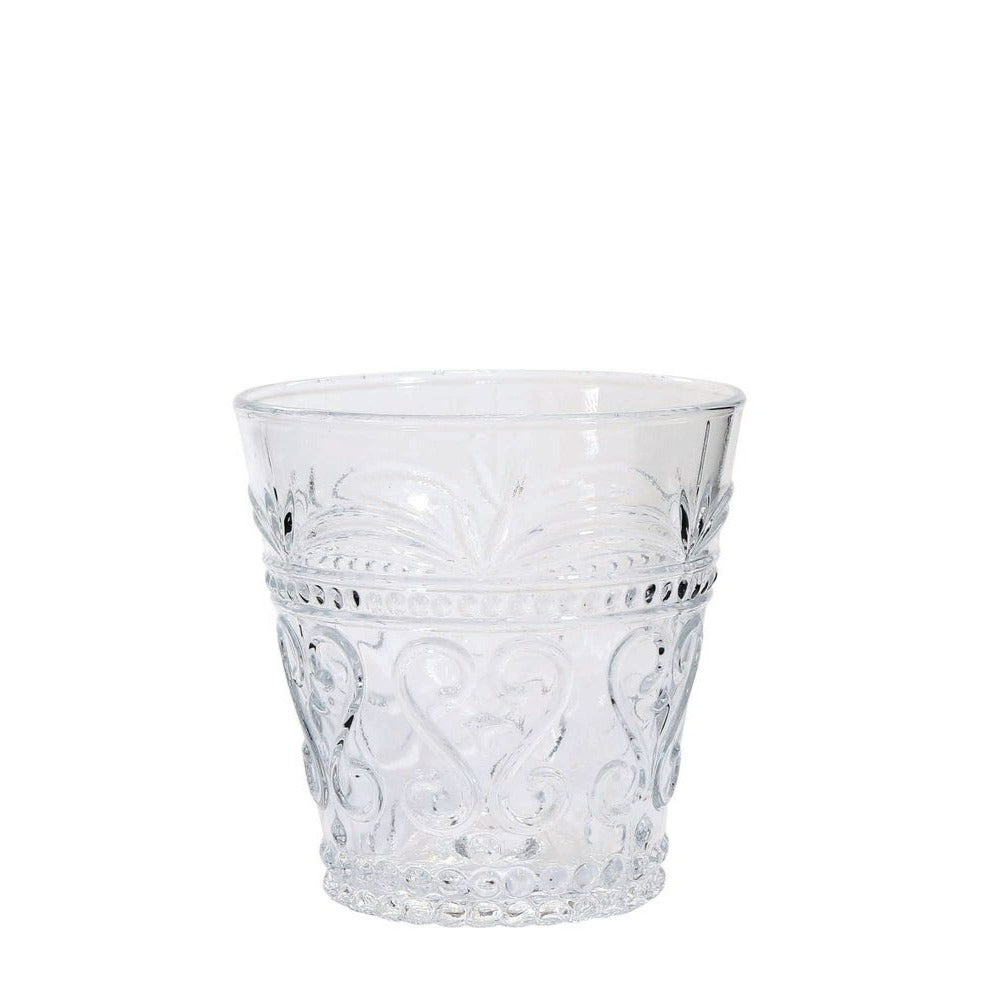 Embossed Glass Tumbler Set of 4 Clear 8oz