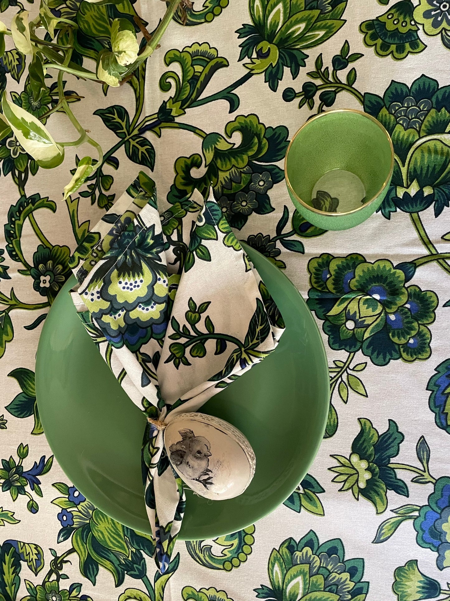 Kehlani Green Silk Screened Napkins - set of 4