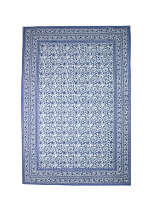 Alya Blue Screen Printed Table cloth