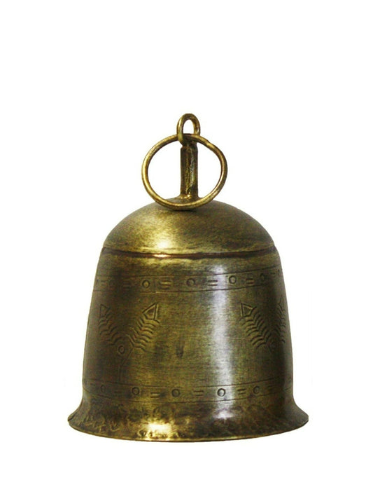 Antique Gold Vintage Etched Bell