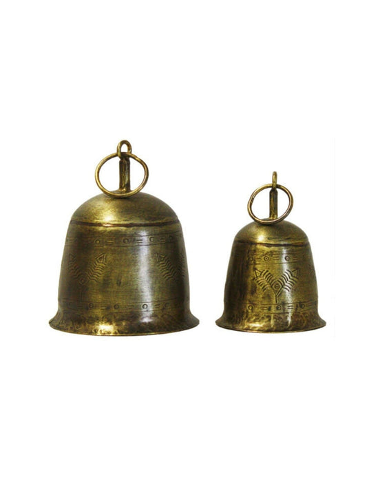 Antique Gold Vintage Etched Bell