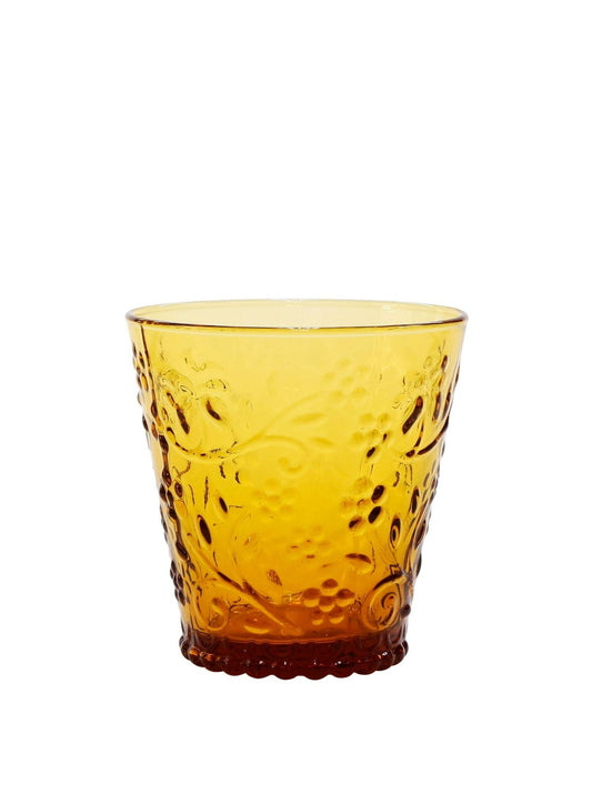 Embossed Glass Tumbler Set of 4 Amber Dusk