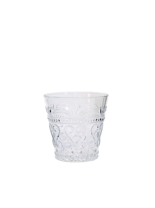 Embossed Glass Tumbler Set of 4 Clear 8oz