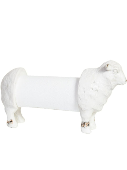 Kitchen Paper Towel Dispenser - White Resin Lamb