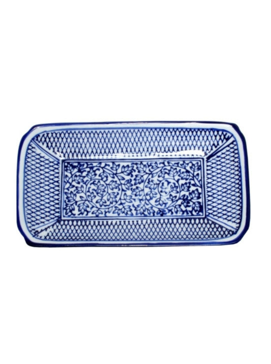 Blue & White Flat Dish 21 cms Set of 2