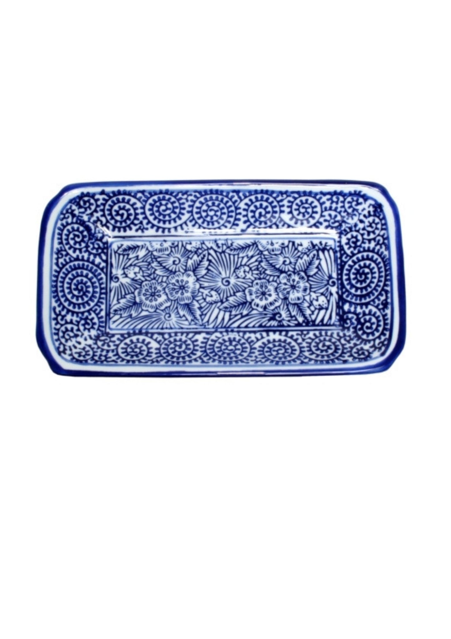 Blue & White Flat Dish 21 cms Set of 2