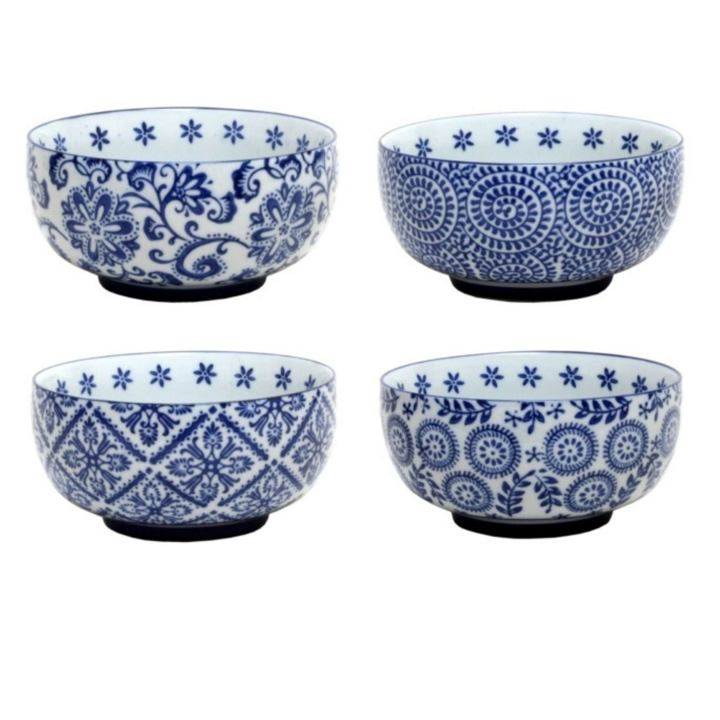 Blue & White Bowls 15 cms set of 4