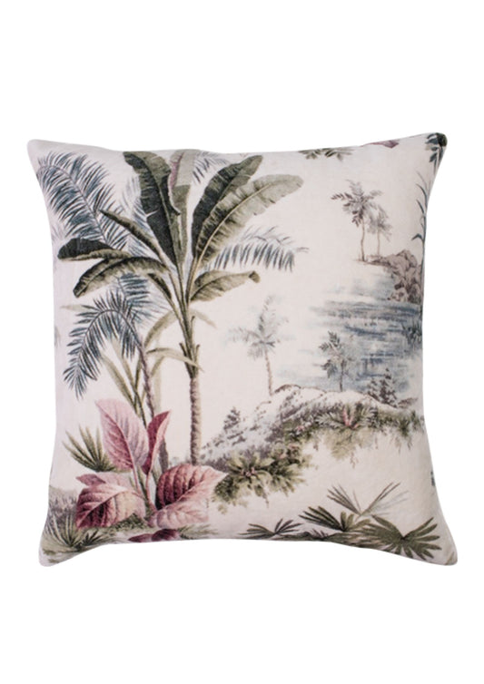 Palm Tree Velvet Cushion with Insert 45cm