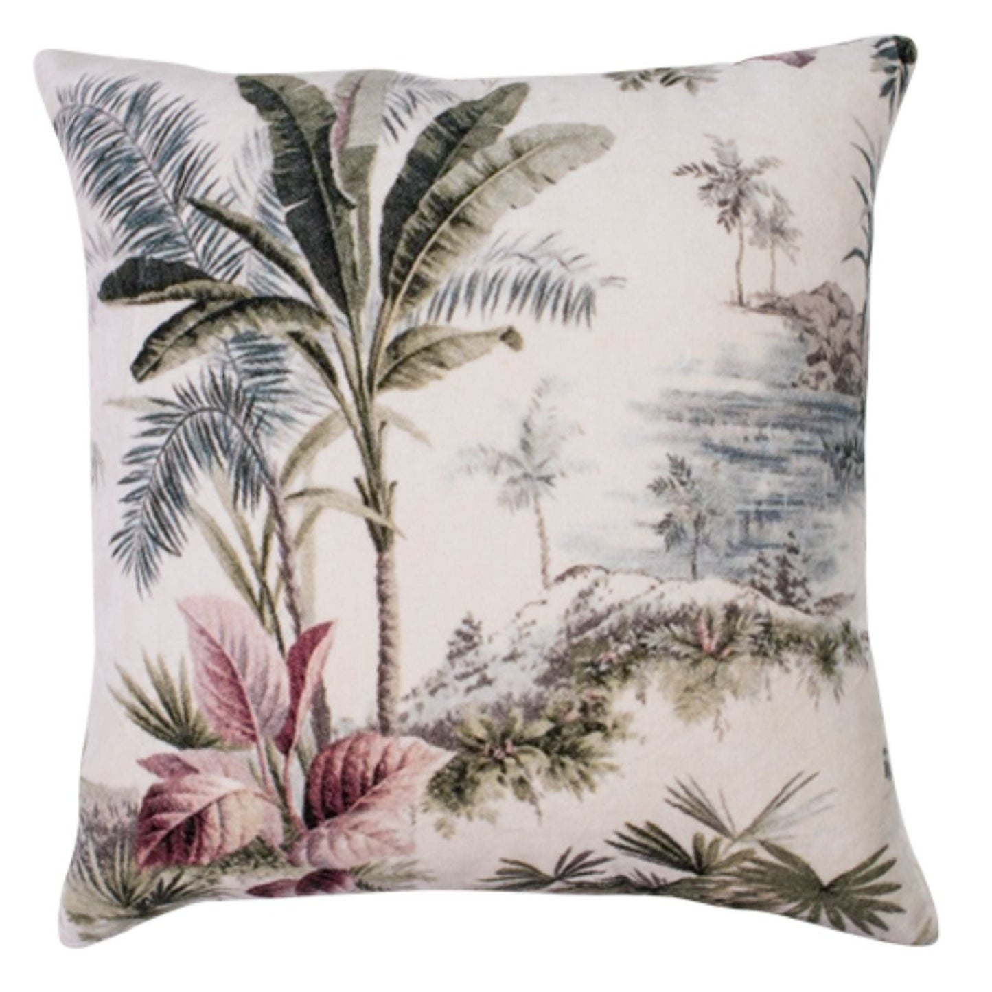 Palm Tree Velvet Cushion with Insert 45cm
