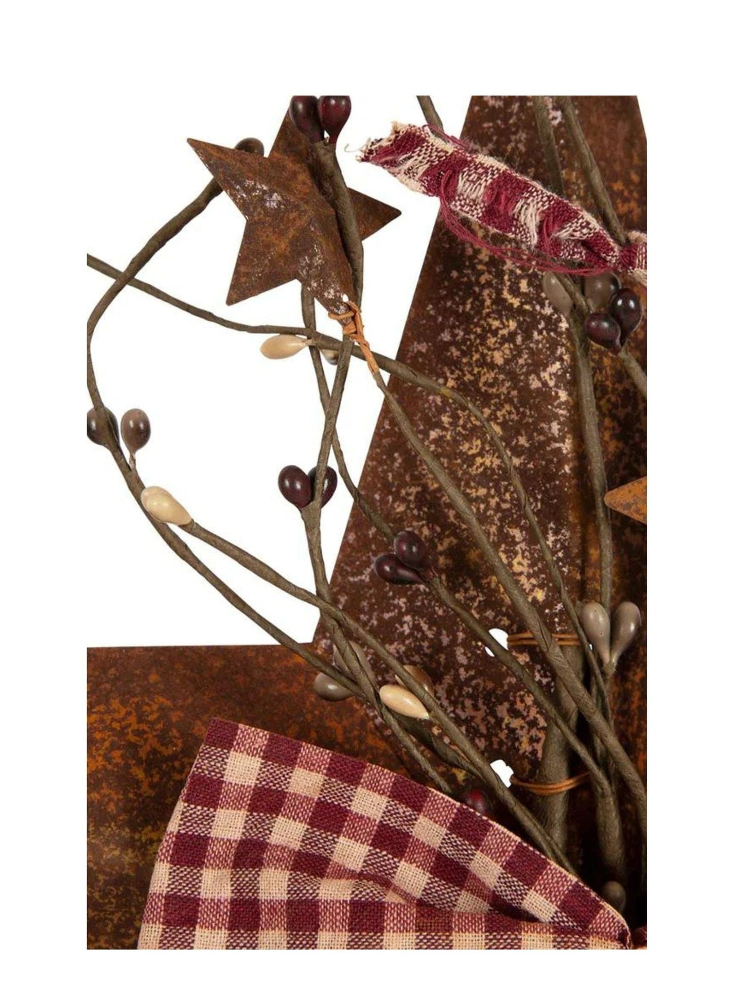 Dural Gingham Bow Rusty Hanging Star Decoration