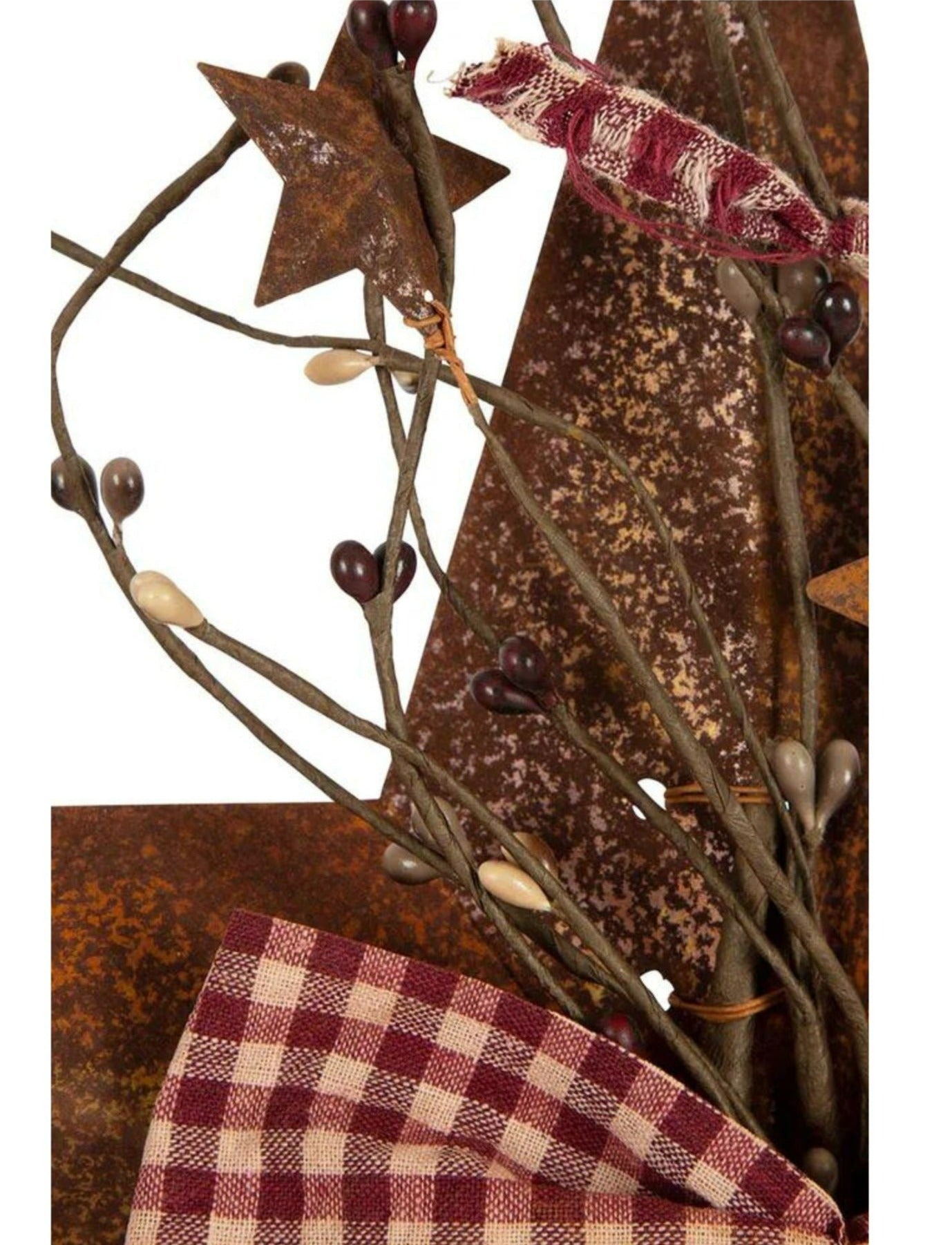 Dural Gingham Bow Rusty Hanging Star Decoration