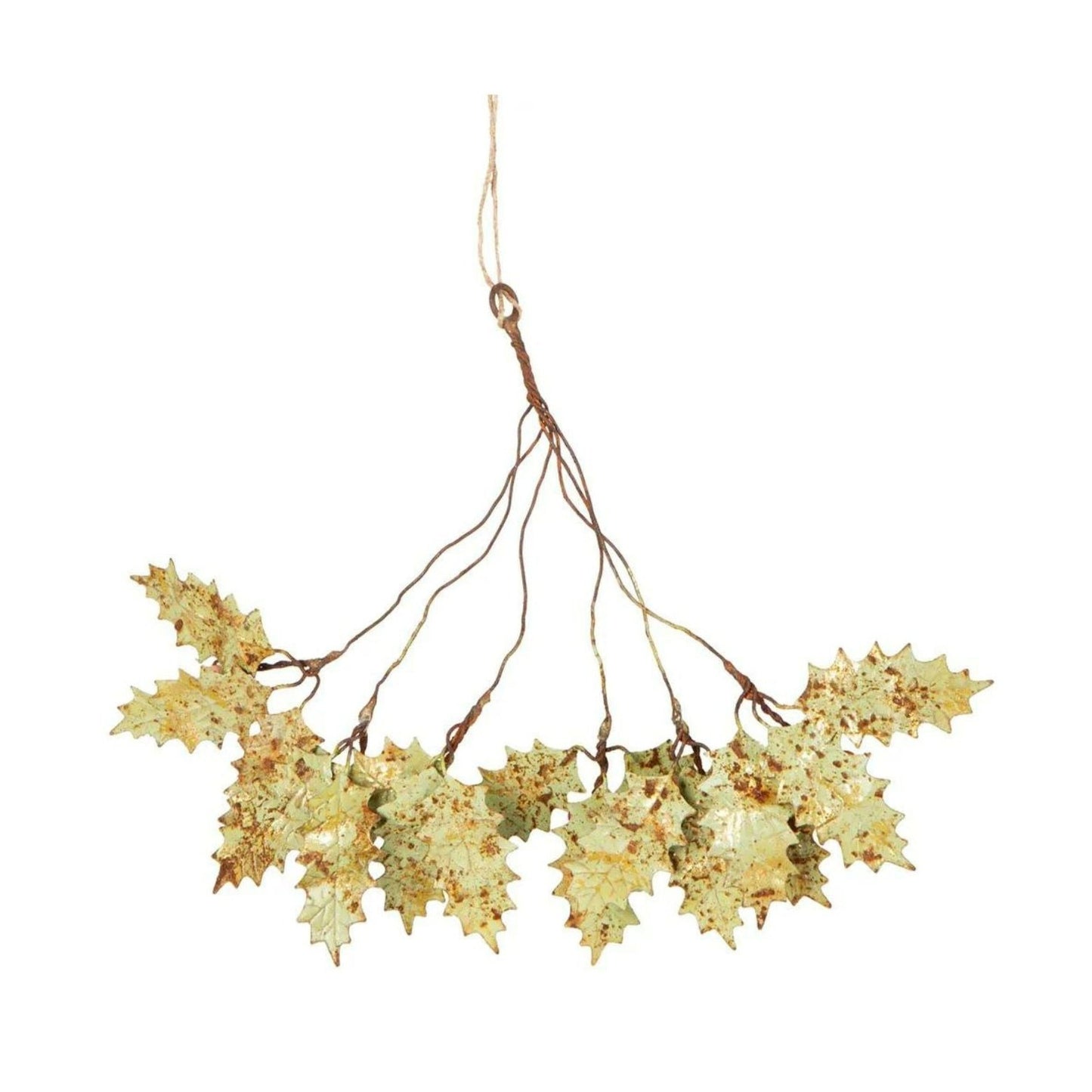 Gilded Iron Holly Hanging Decoration