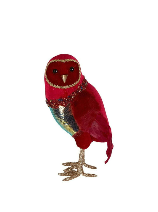 Royal Scarlet Decorative Owl Small