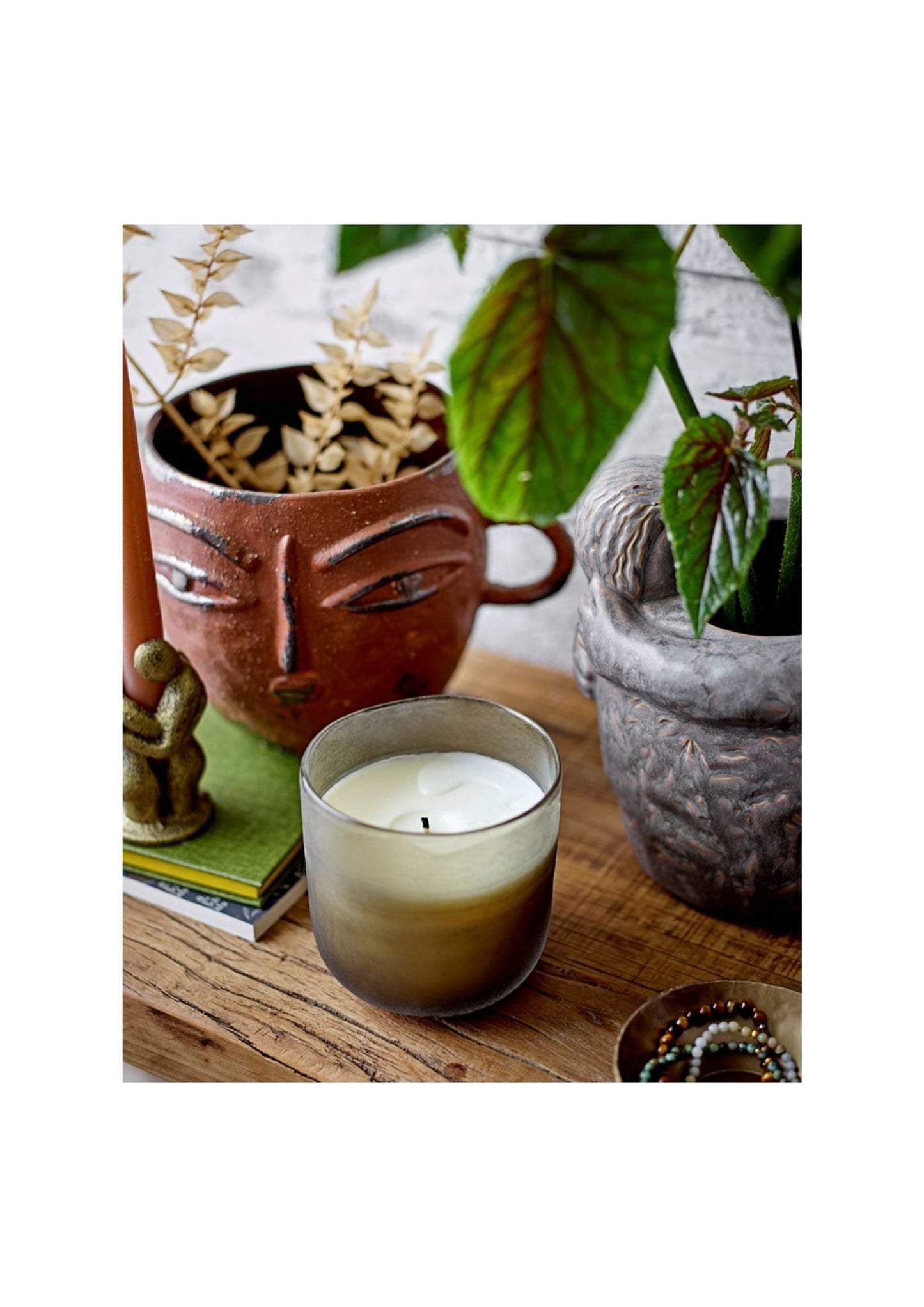 Tan Candlestick, Brass, Cast Iron Bloomingville