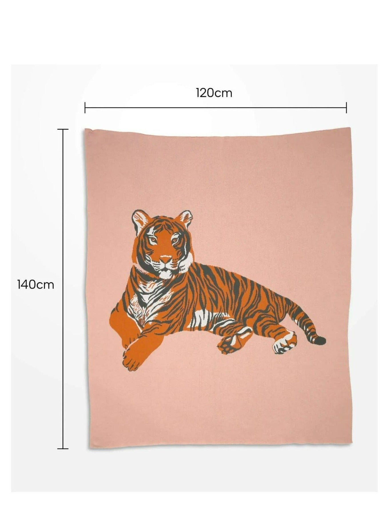 Kids Throw - Tiger - Peach