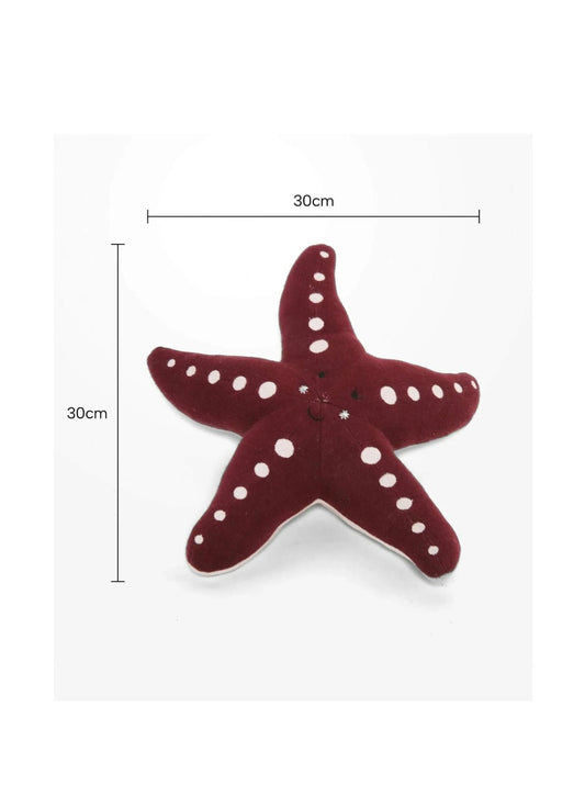 Kids Shaped Cushion - Starfish - Burgundy