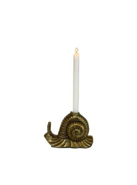 Snail Candle Holder - Antique Gold