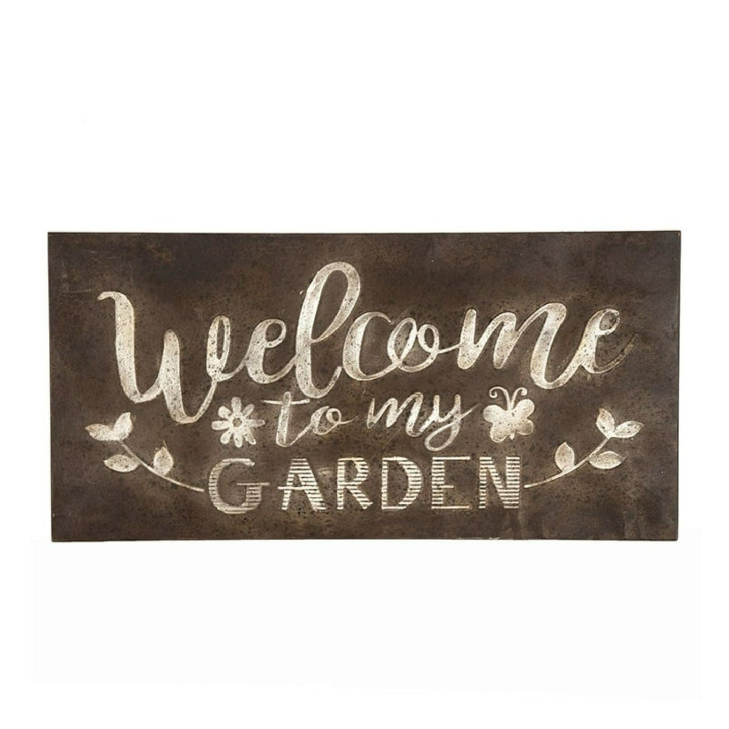 Welcome to My Garden Rust Wall Sign