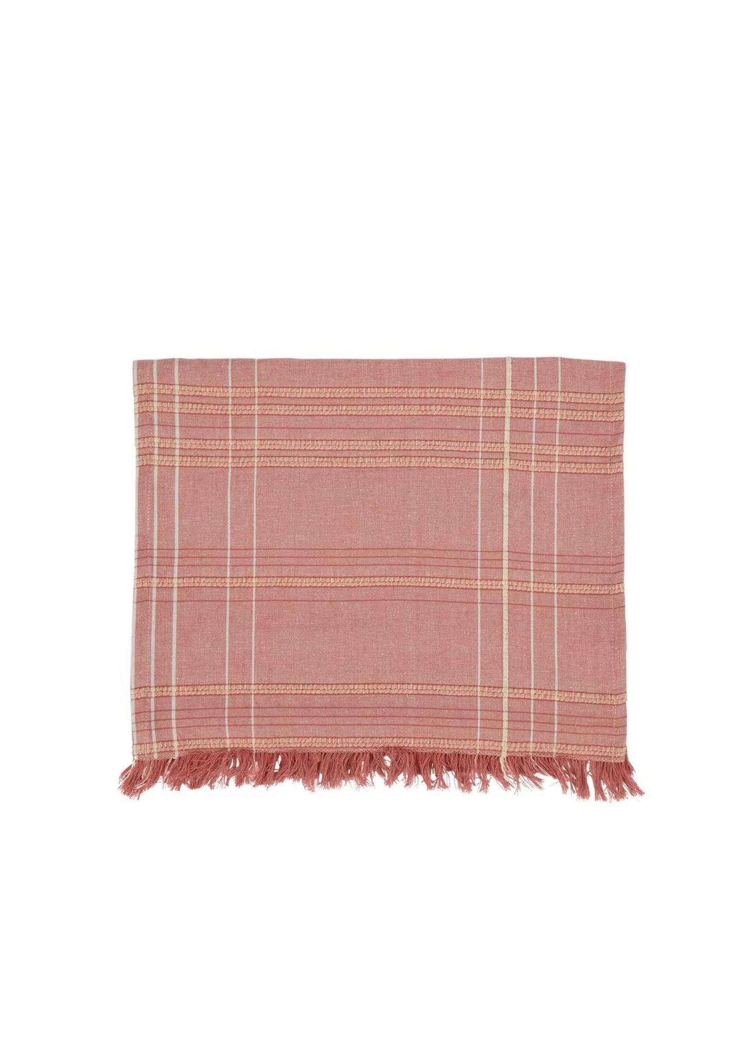 Textured Check Tablecloth Fig