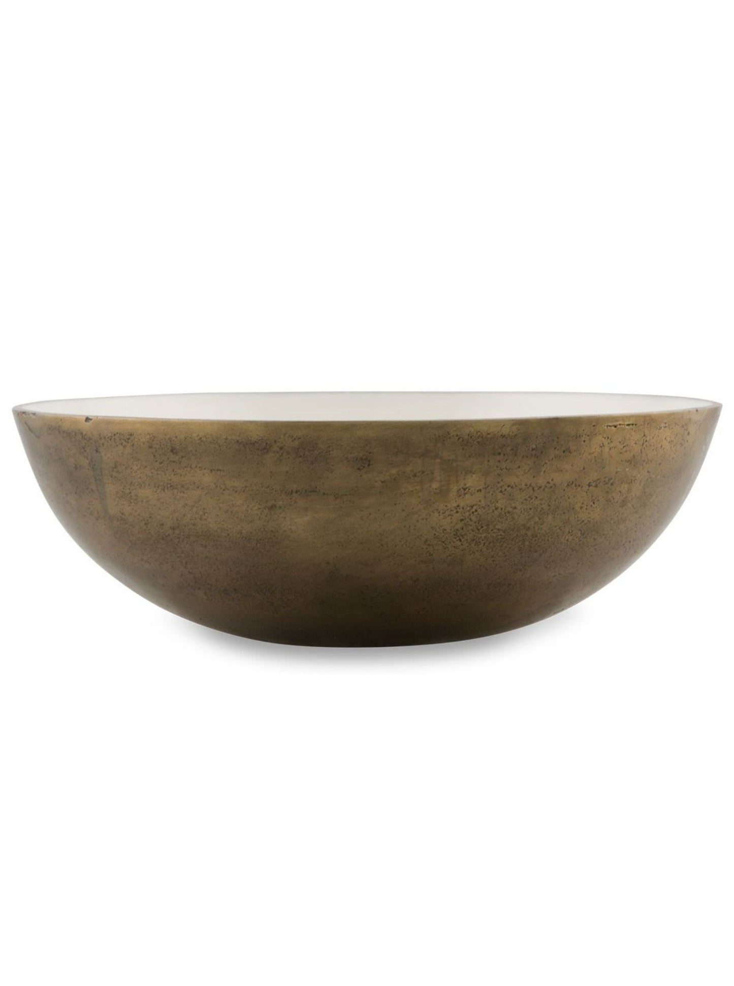 Large White Aluminium And Enamel Round Bowl
