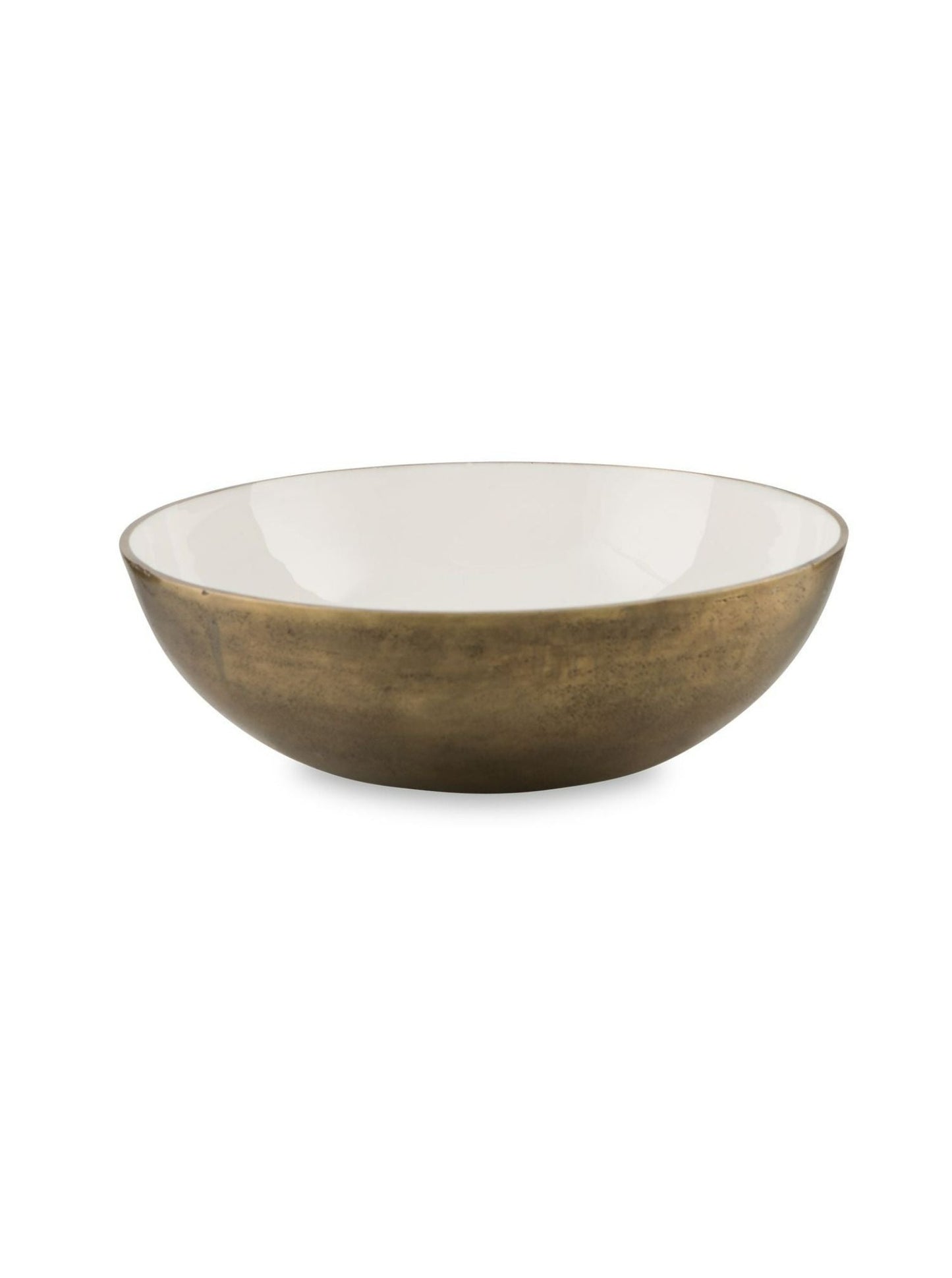Large White Aluminium And Enamel Round Bowl
