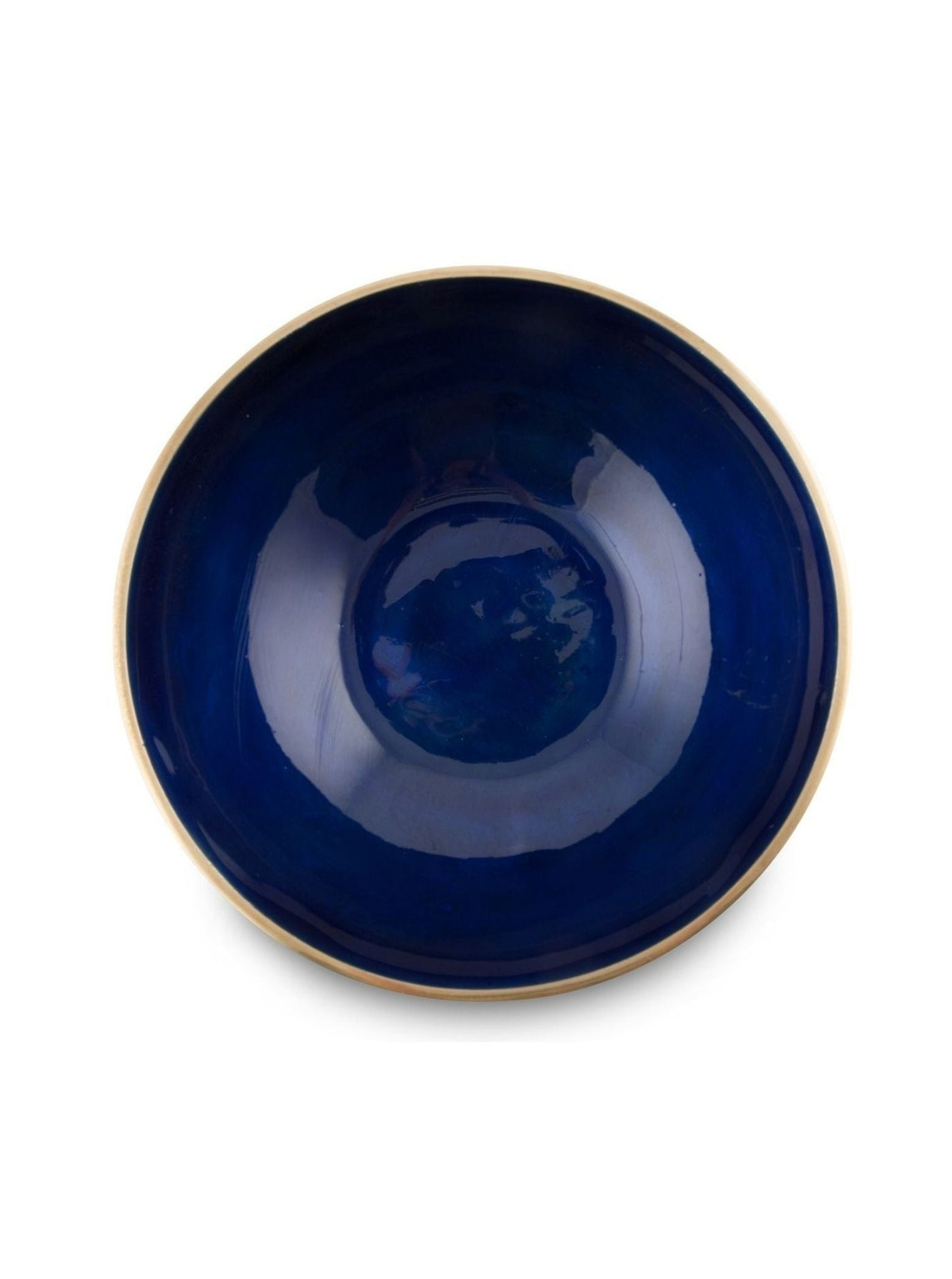 Gold / Cobalt Blue Round Serving Bowl