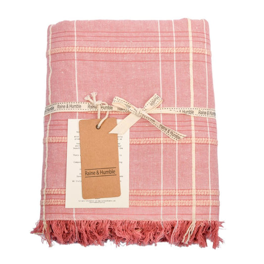 Textured Check Tablecloth Fig