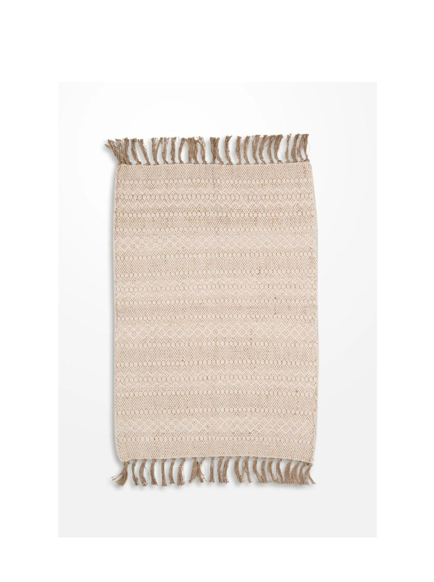 Cotton & Jute Small Rug - Wheat - 90x60cm