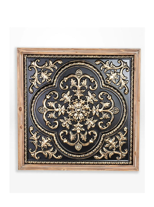 Pressed Metal Wall Art With Wood Frame - 4x65x65cm