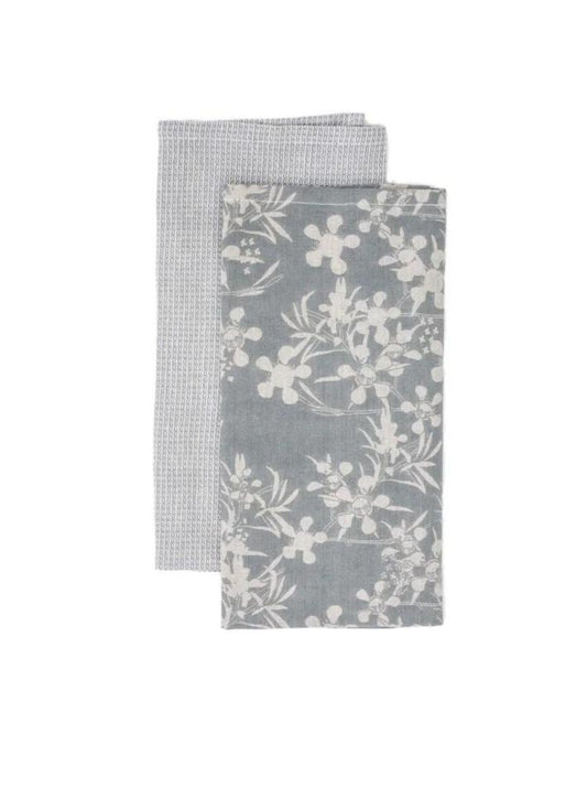 Myrtle Tea Towel Pack of 2 Slate