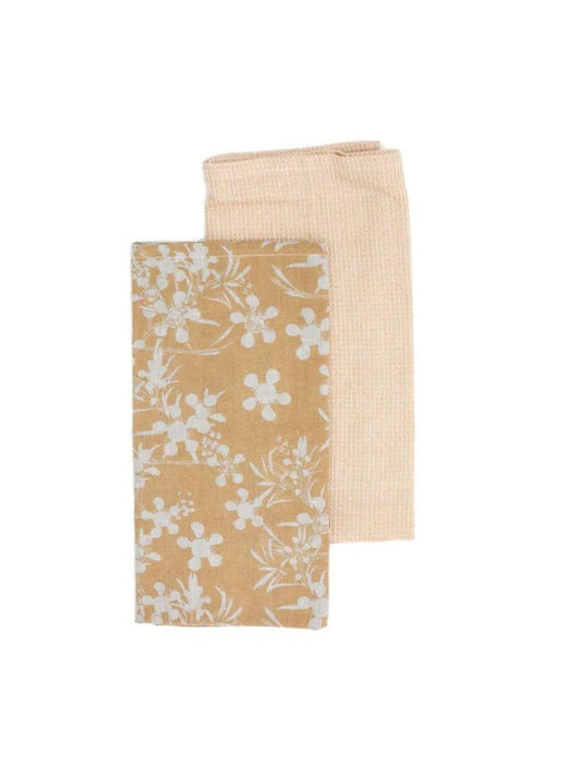 Myrtle Tea Towel Pack of 2 Honey