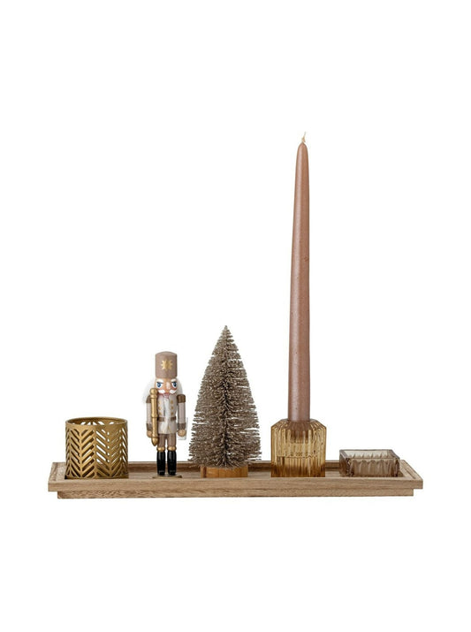 Sanga Tray w/Votive, Brown, Glass