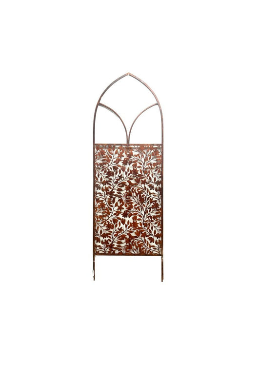Rust Screen/Wall Art w/Arch + Removable Stakes 51.5×1.2x162cm