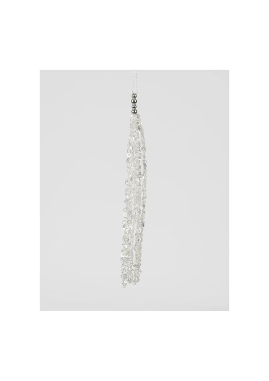 Milla Hanging Sequin Tassel White