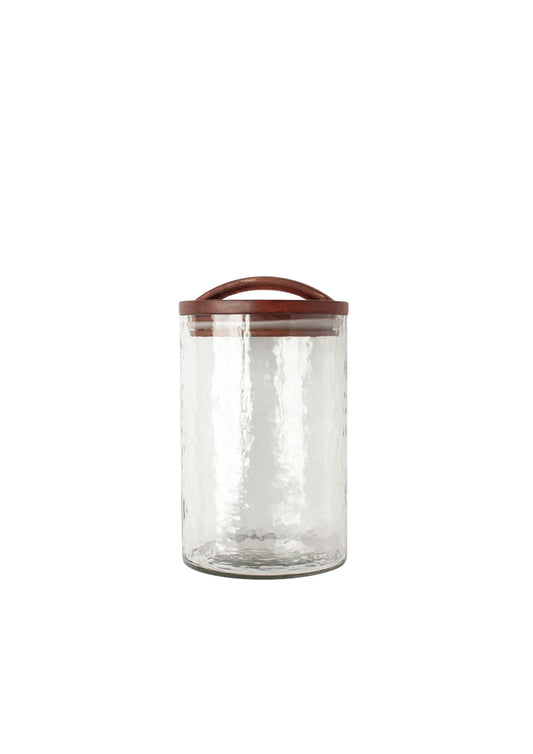 Handblown Hammered Glass Canisters
