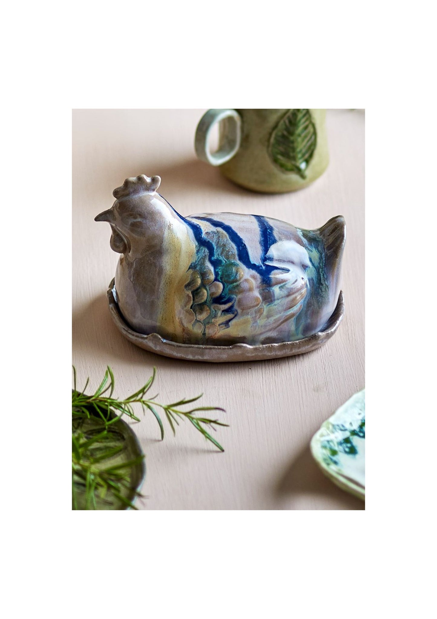 Heni Butter Box, Rose, Stoneware